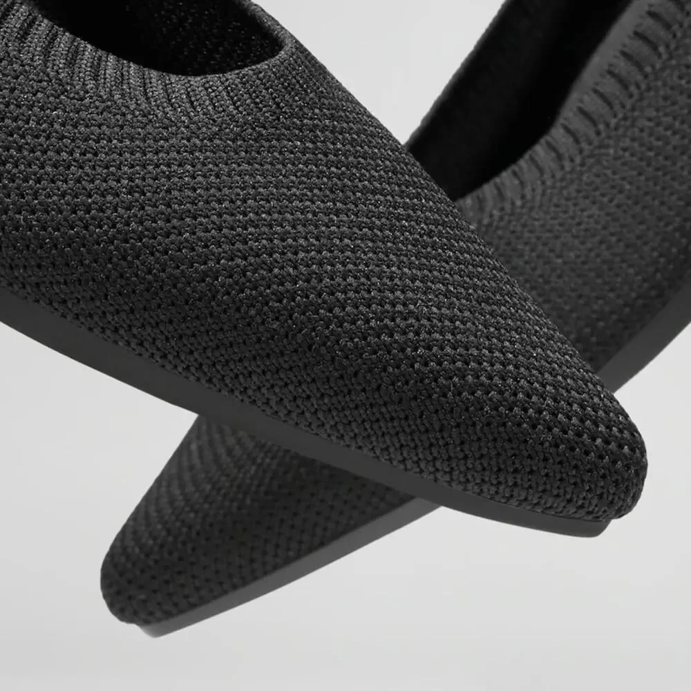 Viviaa 43 Pointed-Toe Ballet Flats Aria 5° black washable shoes sz 11 $129